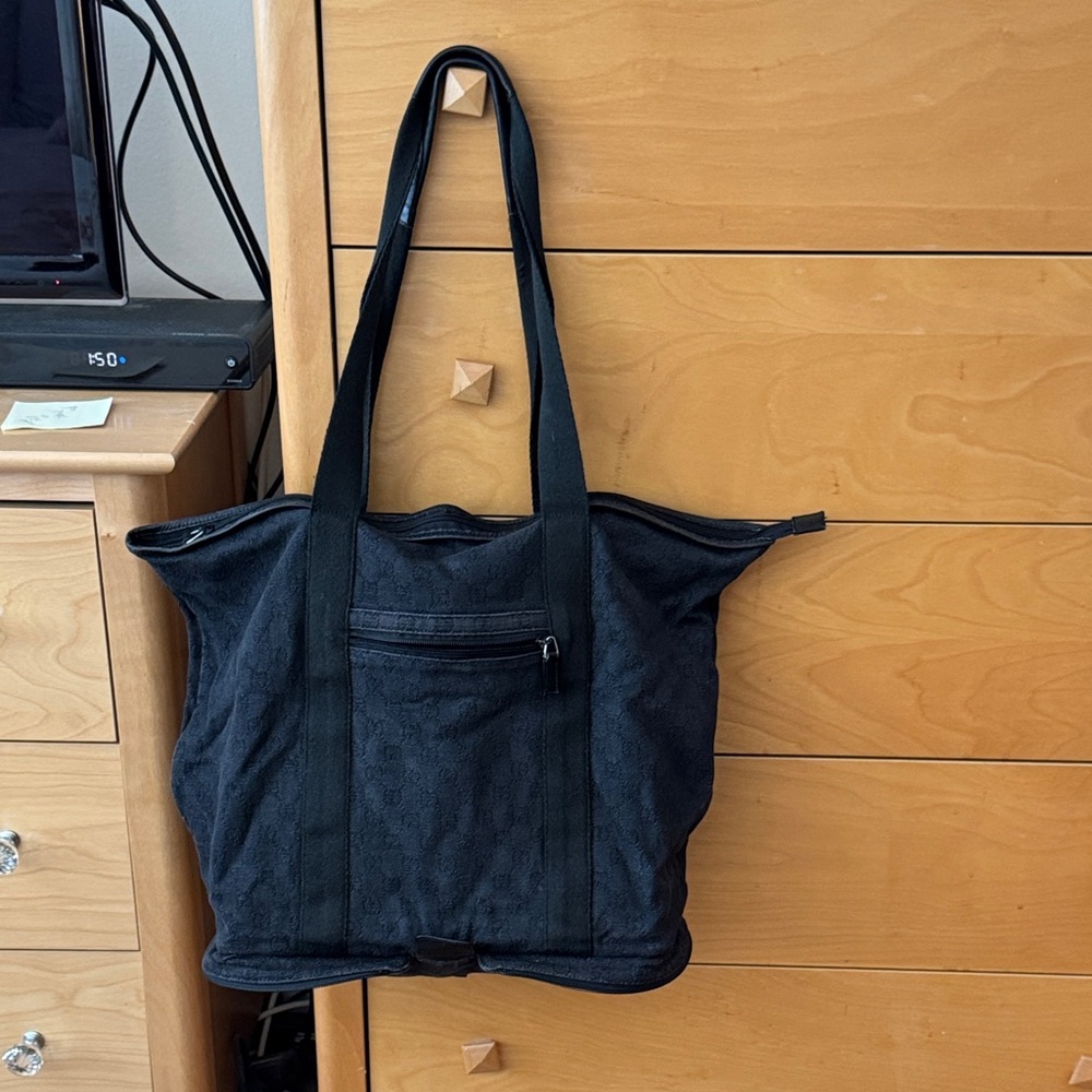 Gucci Black Denim Foldable Bag